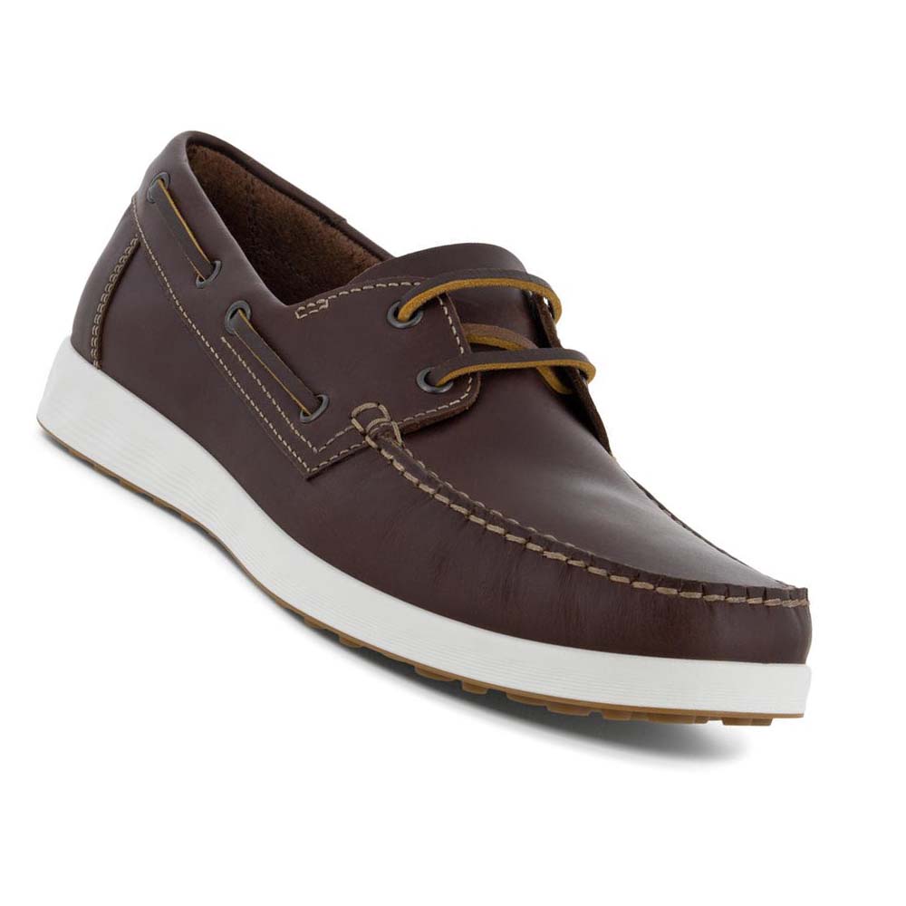 Men's Ecco S Lite Moc Boat Moccasins Coffee | USA 580TCE